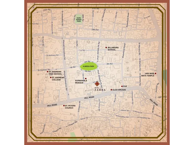 Aplite Zahra location map, Bandra West Mumbai